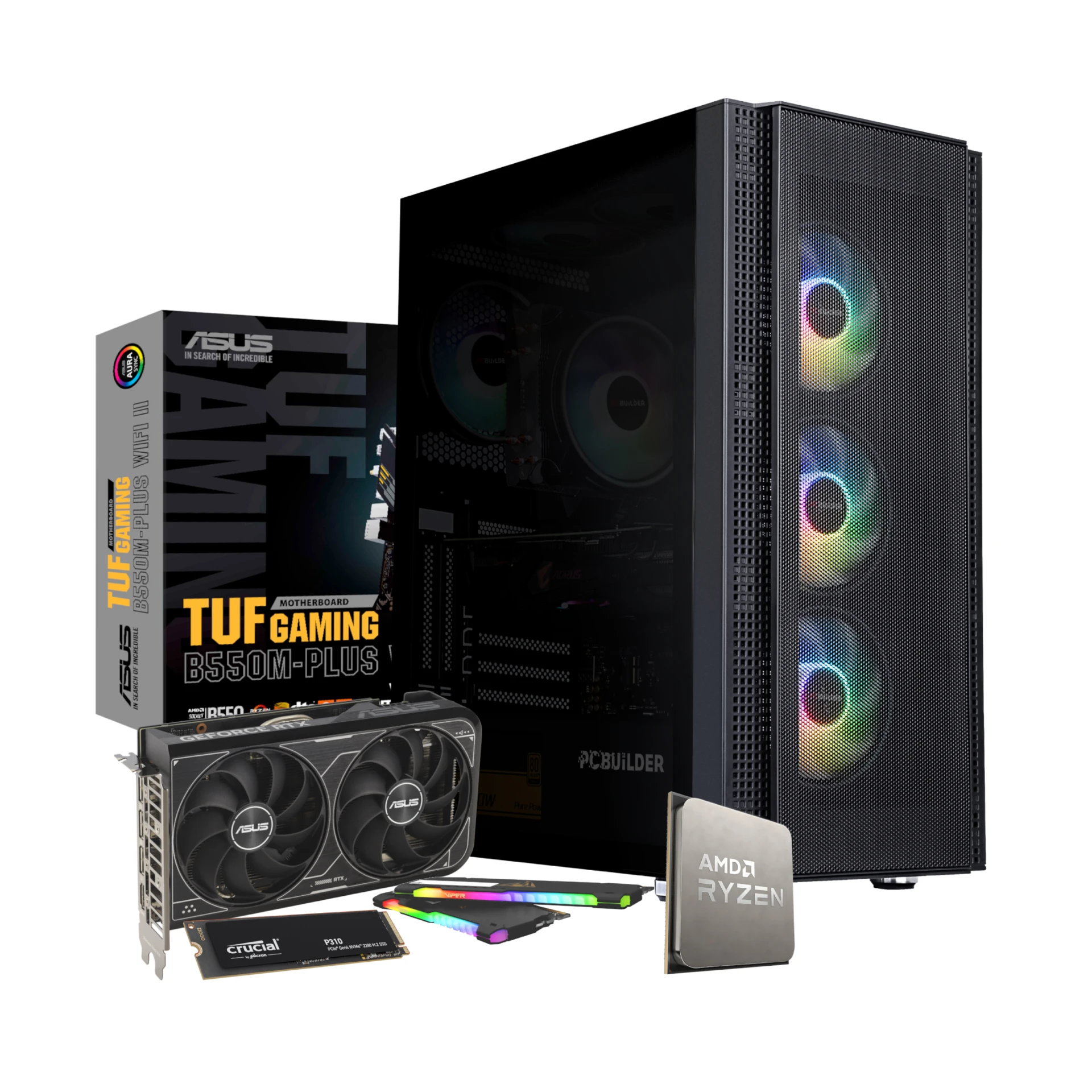 PCBuilder AMD Ryzen 7 5700X3D COMMANDER Windows 11 Gaming PC