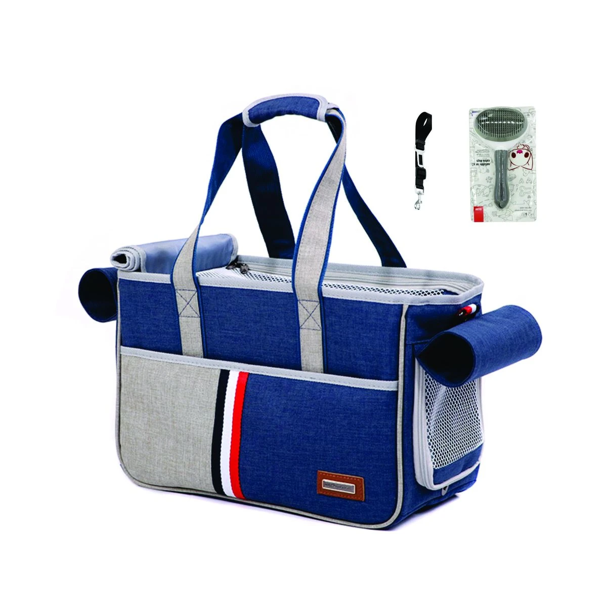 Pet Carrier Portable Outdoor Soft Sided Travel Pet Shoulder Bag-BLUE- Small