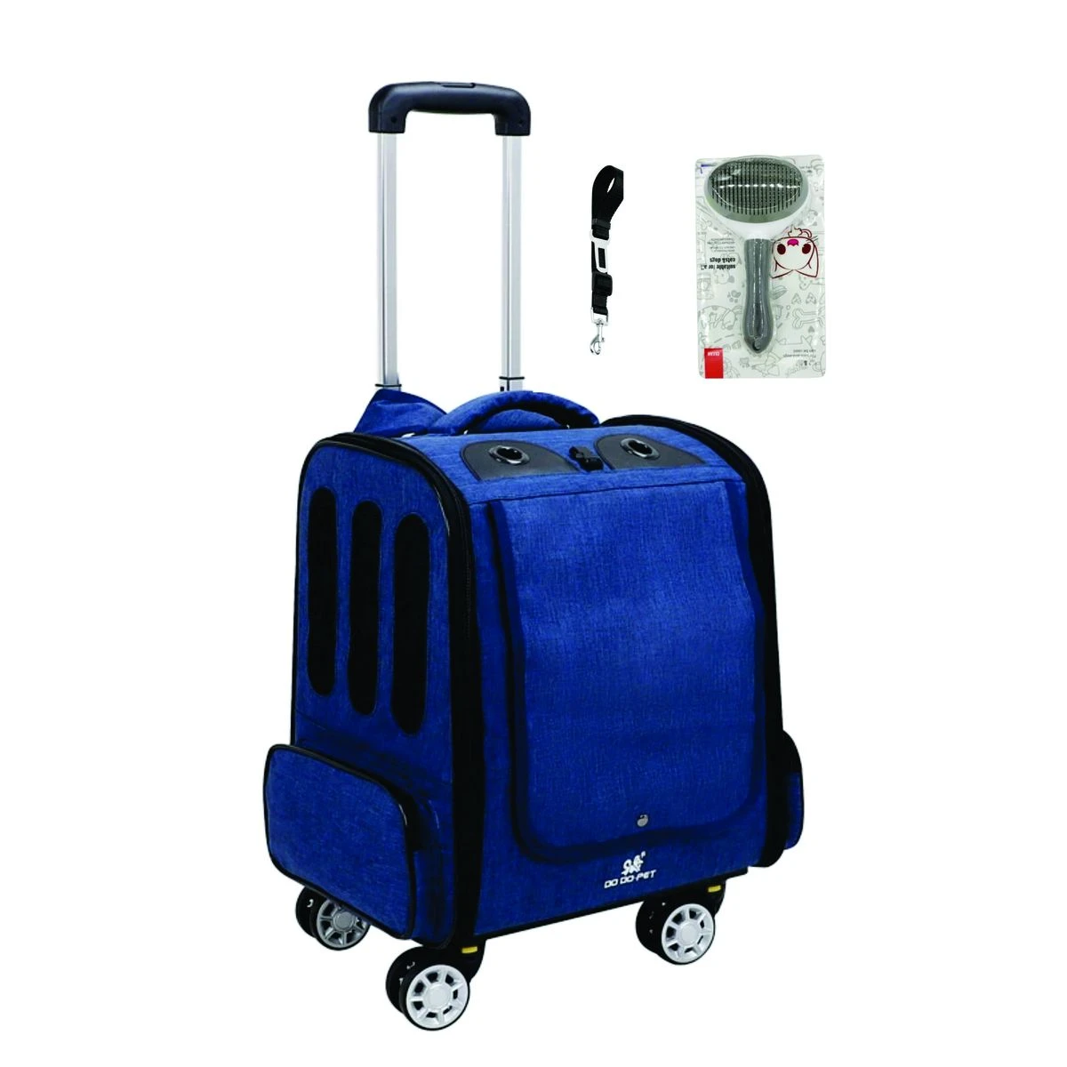 Pet Travel Trolley with Swivel Wheel - Blue - M