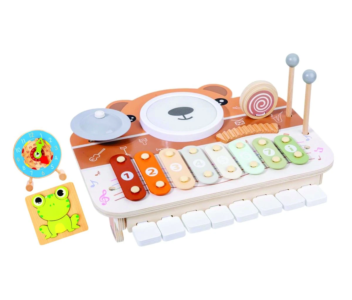 Wooden Musical Toy Sensory Musical Instrument for Toddlers Boy Girl Ages 3+