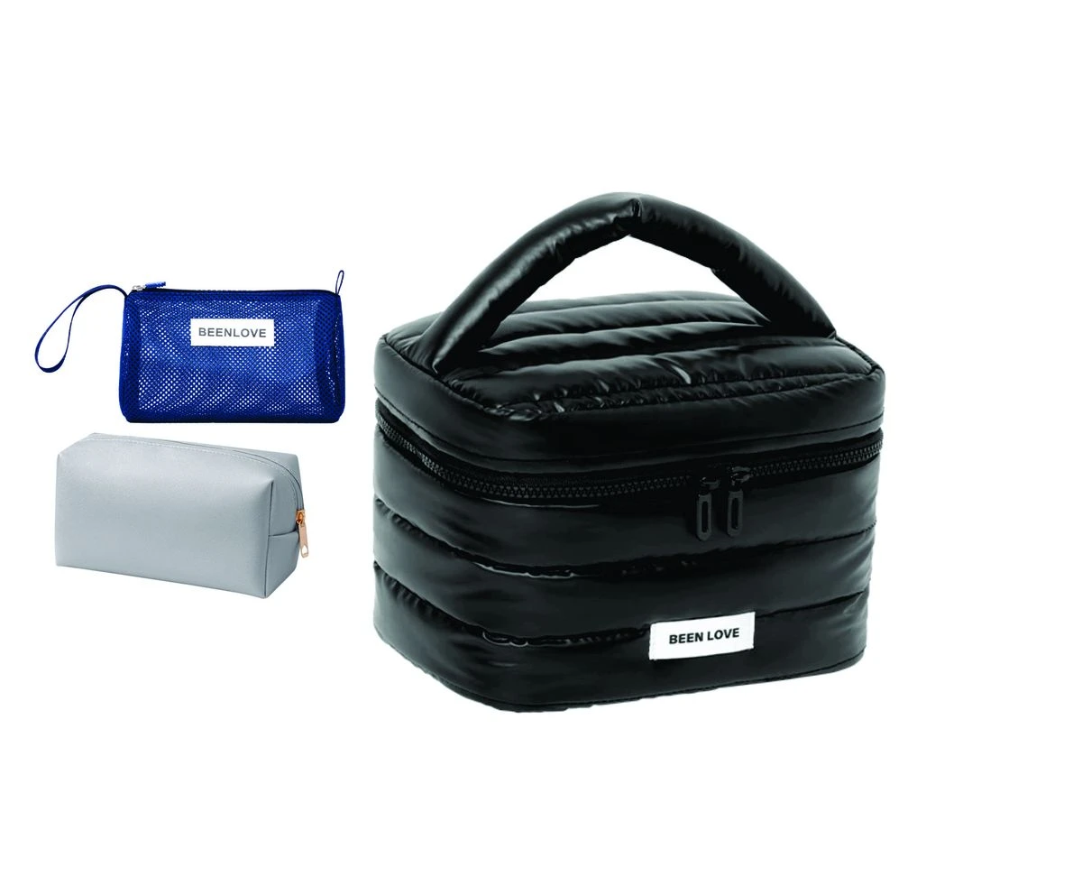 Travel Makeup Organizer Bag with Handle, Women Cosmetic/Toiletry Bag