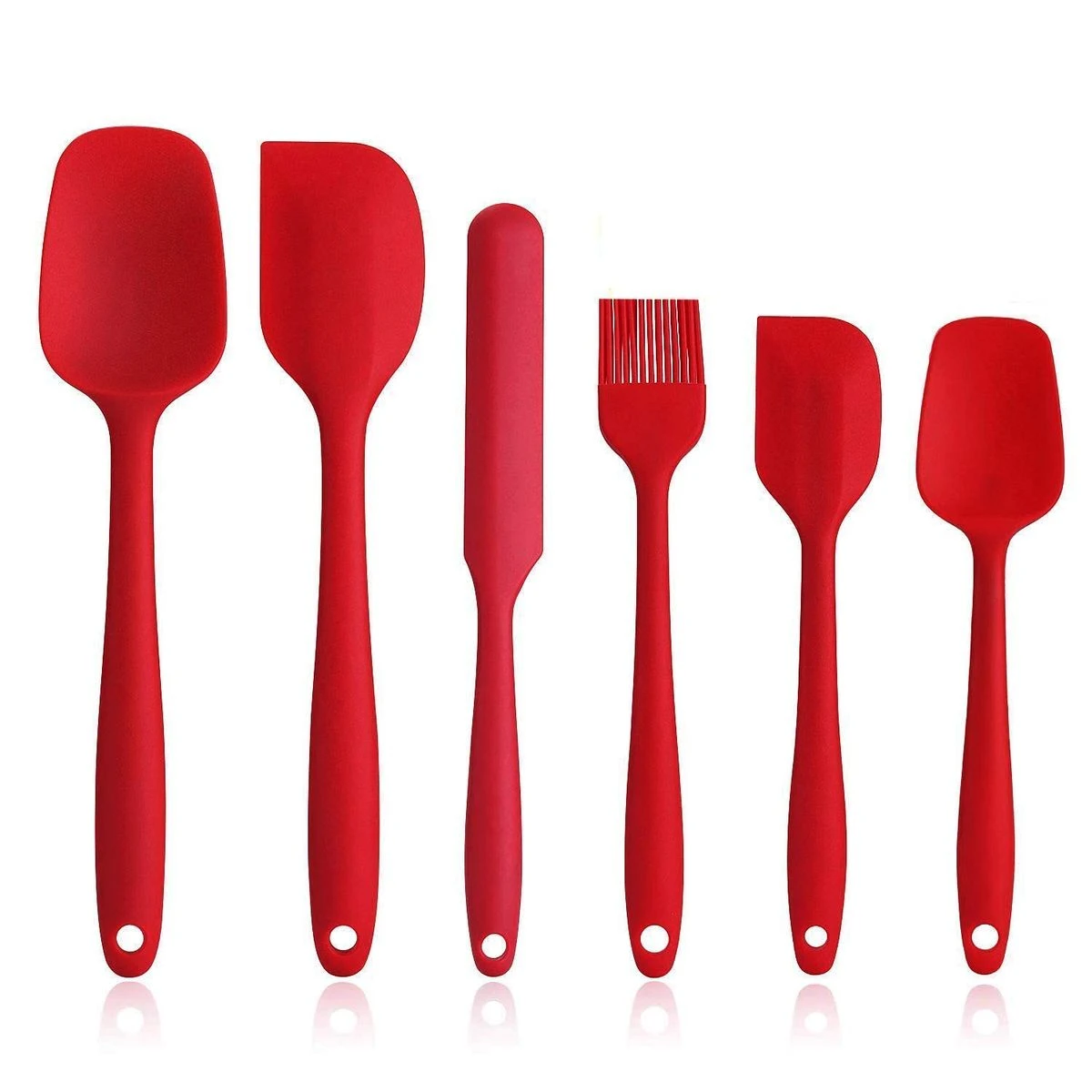 6 Piece Non-Stick Rubber Heat-Resistant Spatula Kitchen Utensils Set