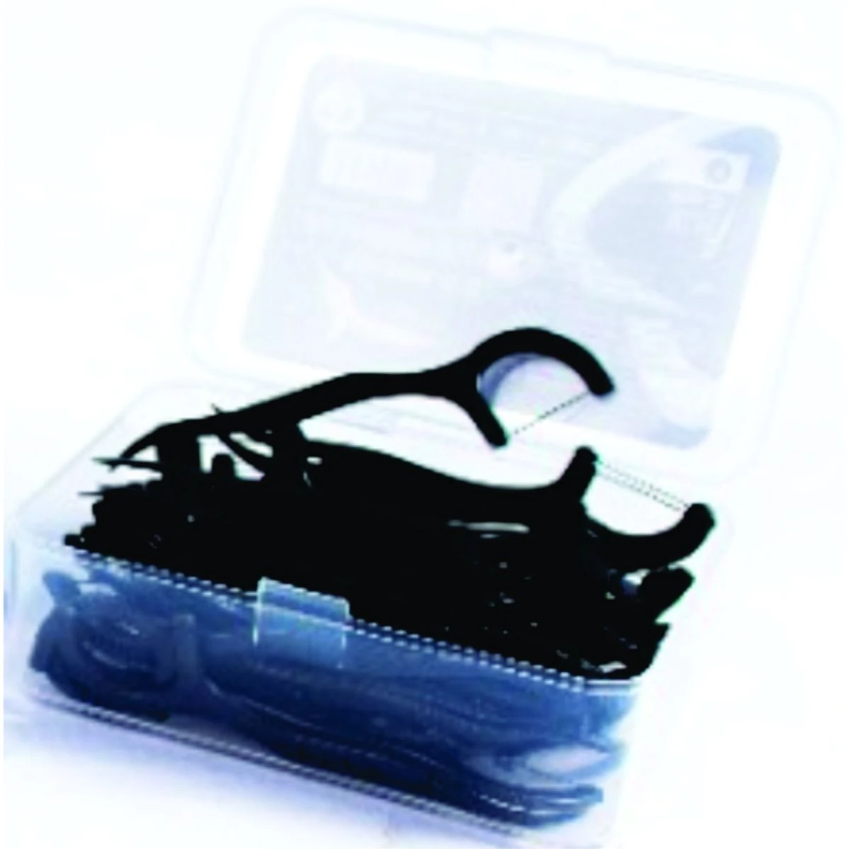 Oral Cleaning Clear Charcoal Plastic Dental Floss Picks with Portable Case