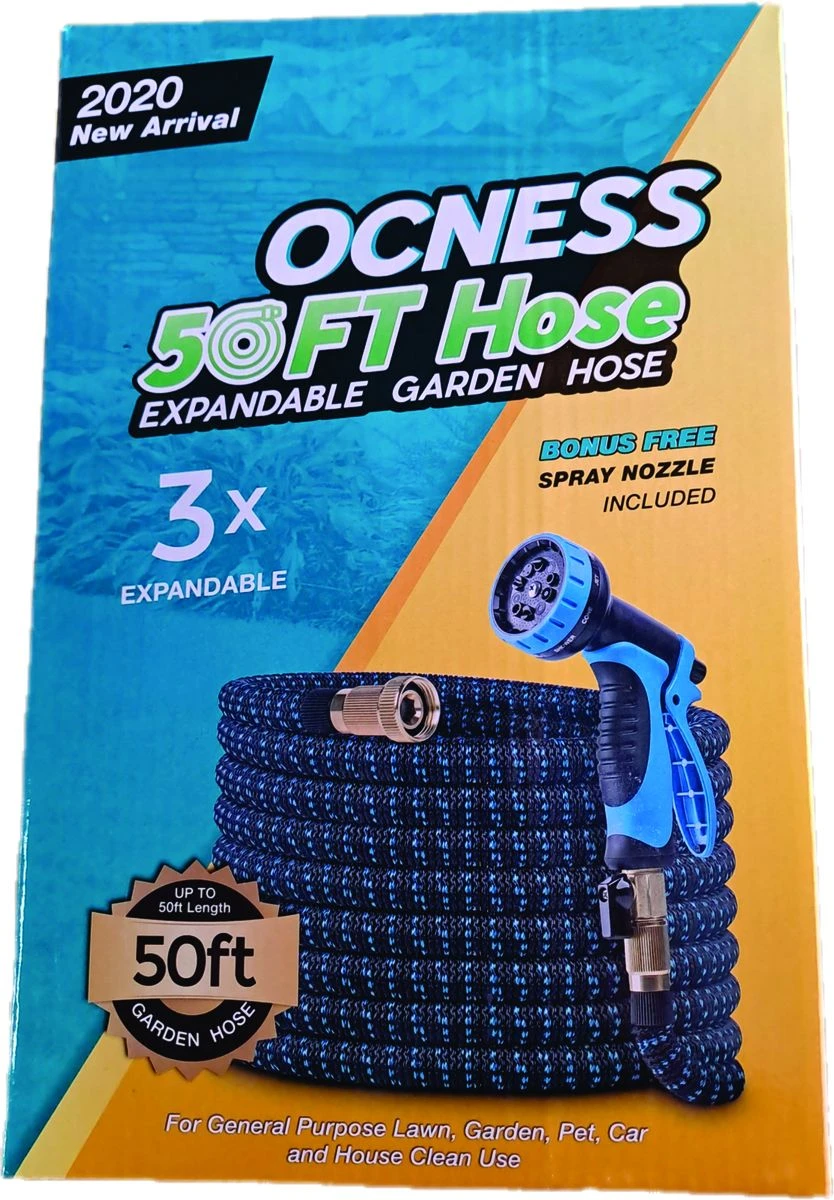 50FT Expandable Garden Hose With Multifunctional Nozzle Water Spray
