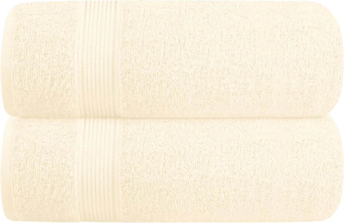 Home Cotton 2 Pack Towel Ultra Absorbent Quick Dry/Lightweight - Cream
