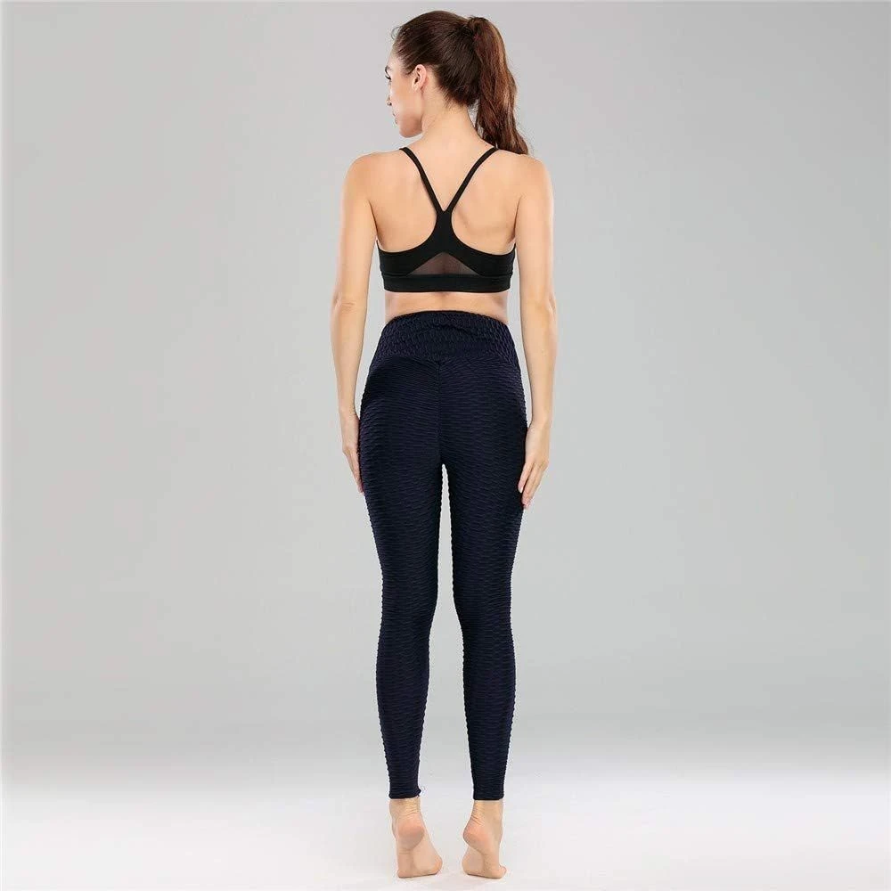 Women's Butt Lifting Leggings Tummy Control High Waist Leggings - BLACK