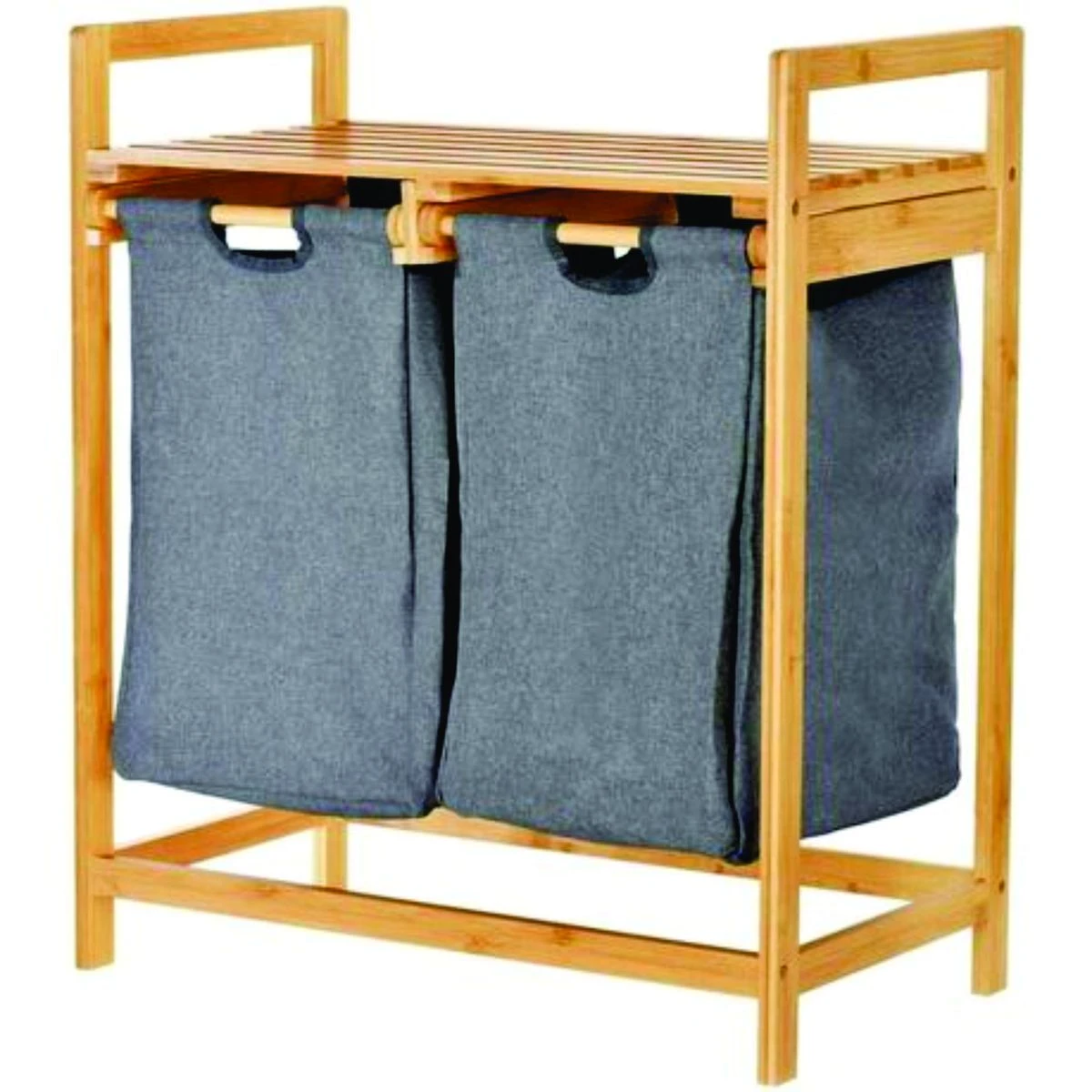 Foldable Laudry Basket Linen Laundry Hamper Freestanding Bamboo Organizer