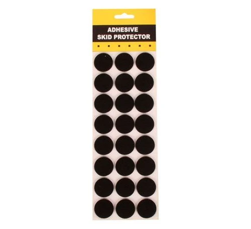 Bulk Pack 5 x Black Adhesive Protection Pads 30mm Round, Card 24