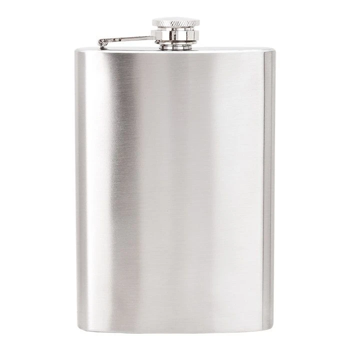 Hip Flask Silver Stainless Steel - 240ml in Gift Box