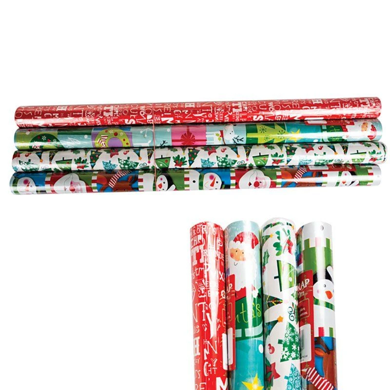 Bulk Pack X 4 Christmas Gift Wrap 5m X 700mm