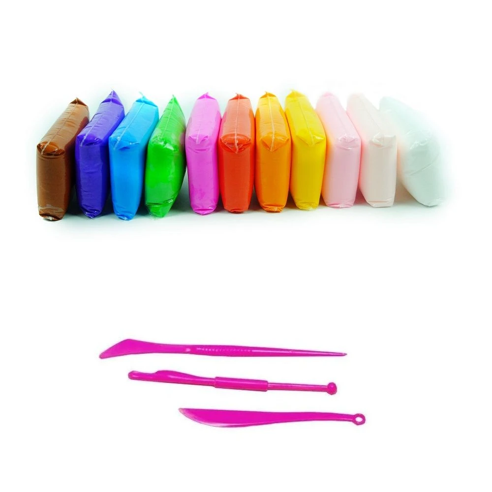 Modelling Super Light Air Crafting Clay & 3 Tools (12 Colours)