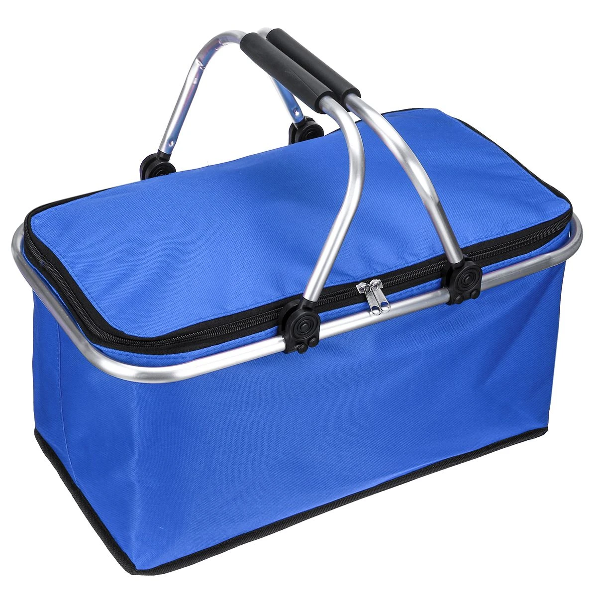 Folding Insulated Picnic Cooler Bag with Aluminum Handles