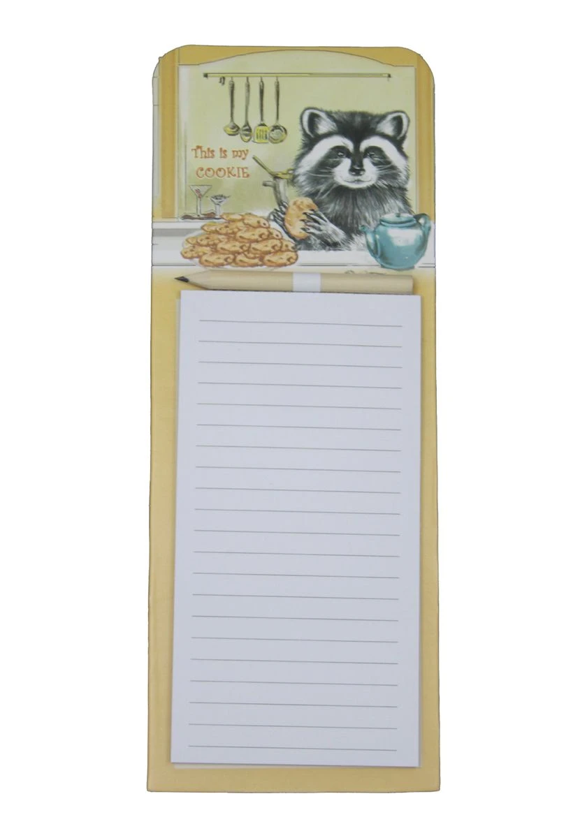Raccoon - Magnetic Novelty Shopping List Pad