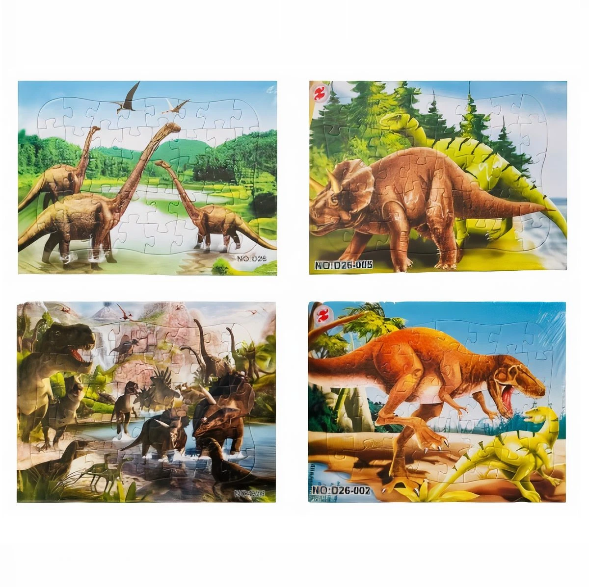 Assorted Dinosaur Puzzles for Kids 40 Pieces Per Puzzle - Set of 4