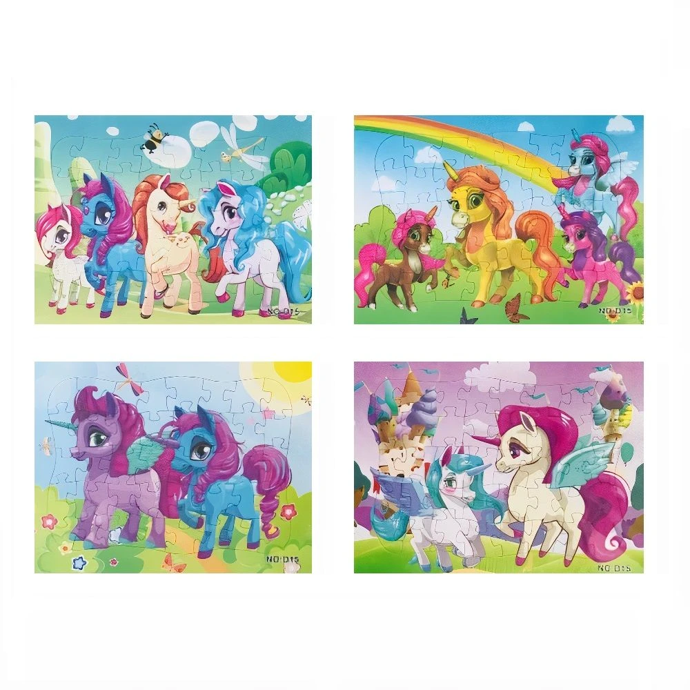 Assorted Unicorn Puzzles for Kids(Set of 4) 40 Pieces Per Puzzle