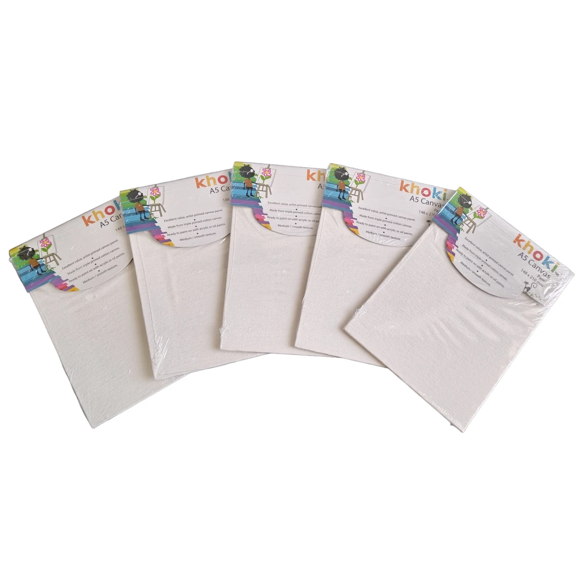 5Piece Khoki A5 Canvas Panels