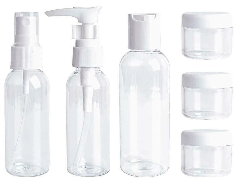 Travel Containers with Reusable Travel Pouch - 6 Pieces