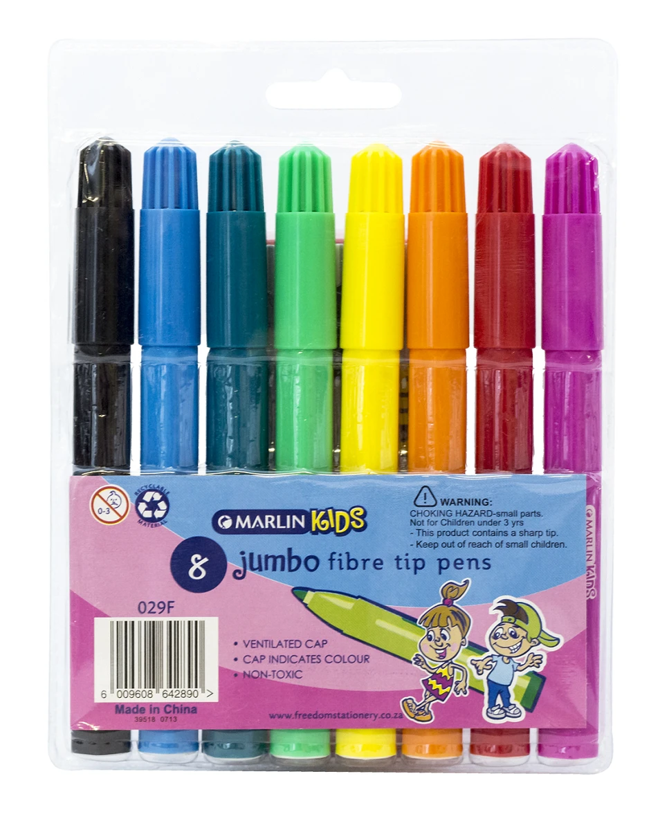 Marlin Kids 8 Jumbo Fibre Tip Pens