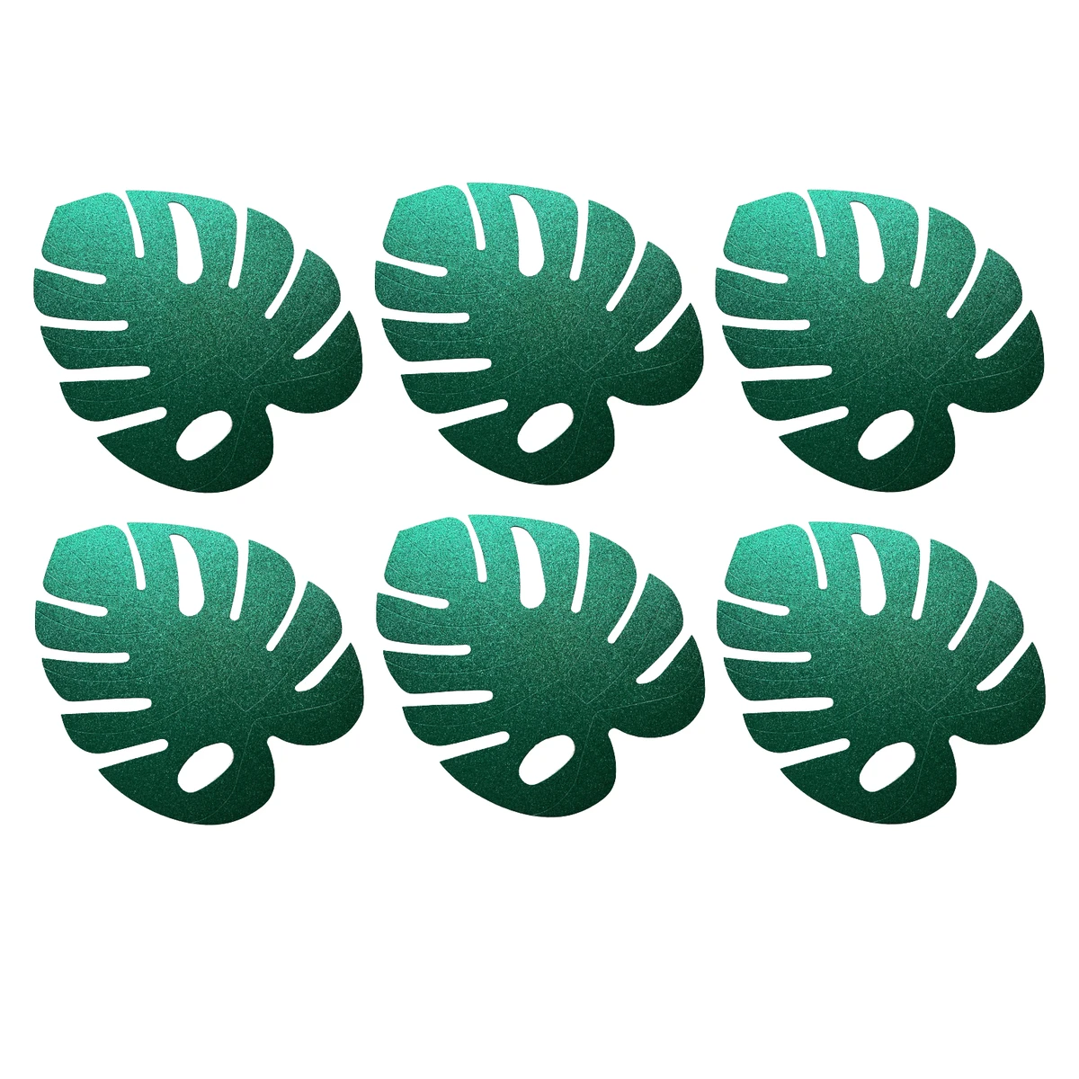 Glitter Tropical Palm Leaves Decorations (Pack of 6) 35cm x 30cm