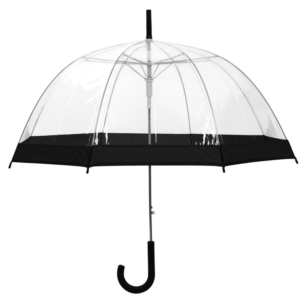 Transparent See-Through Colored Border Dome Umbrella