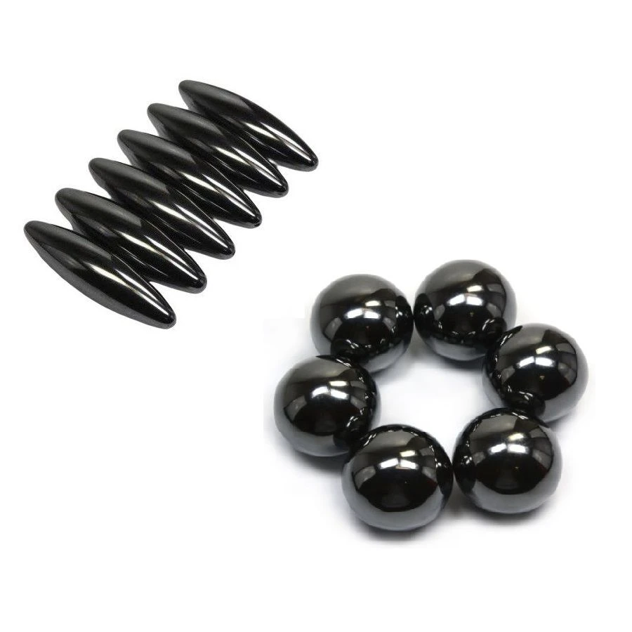 Black Magnetic Ferrite Magnets - Oval x 6 & Round x 6