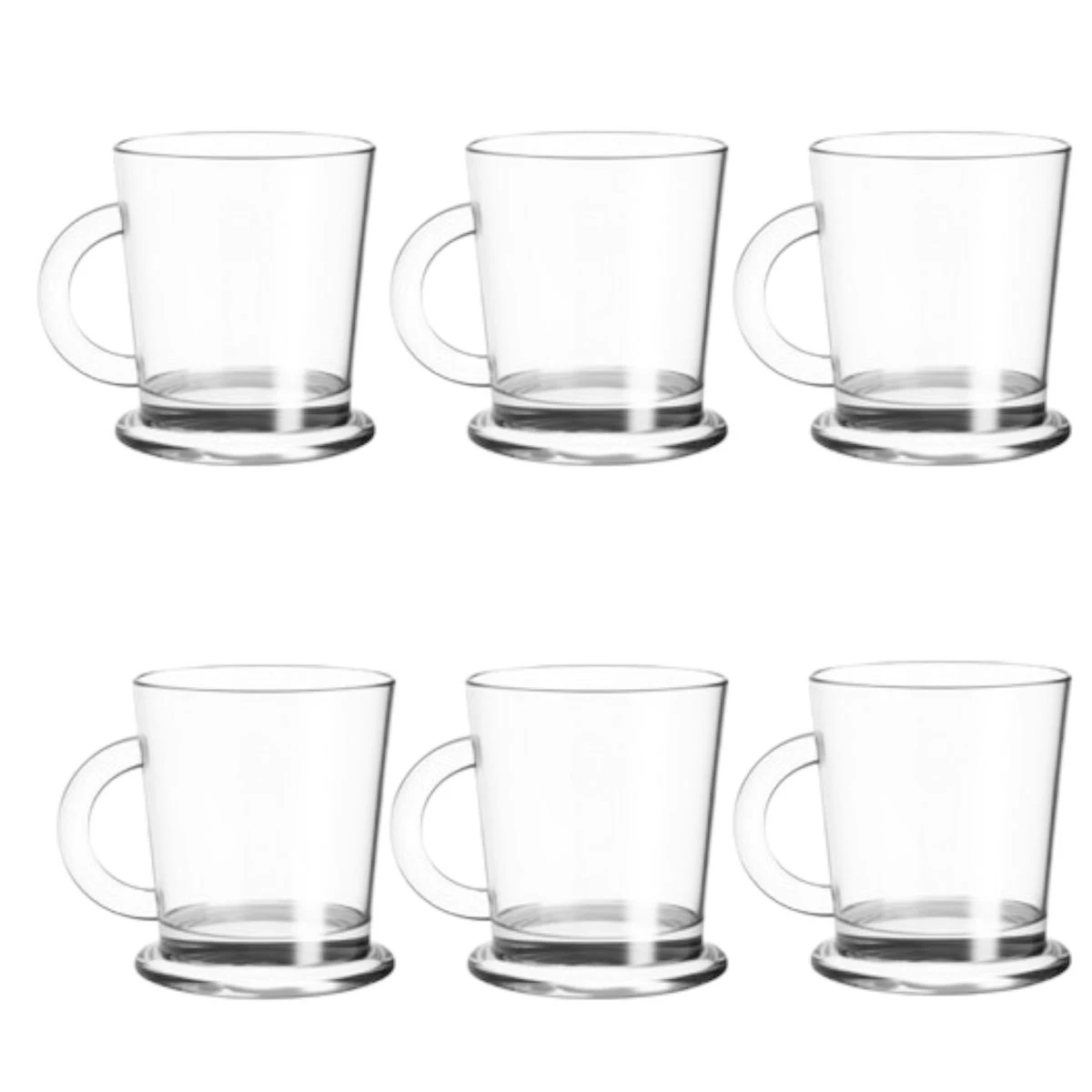 180ml Arabica Coffee Glass Mug Set - 6 Piece