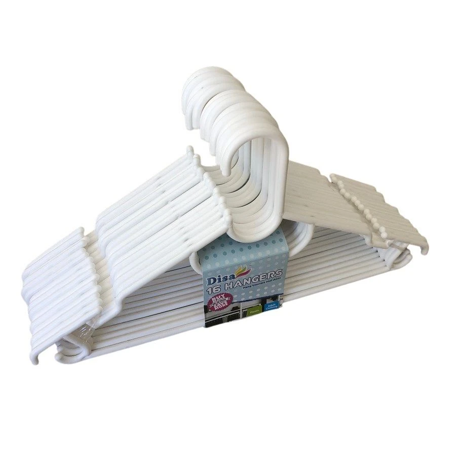 16 Pack White Adult Clothes Hangers