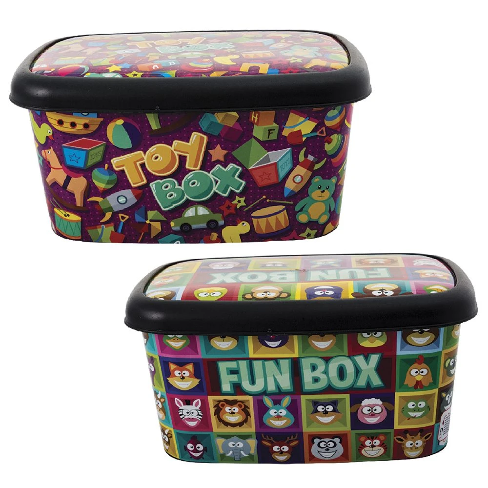 Toy Storage Fun Boxes - 2 Boxes (12L)