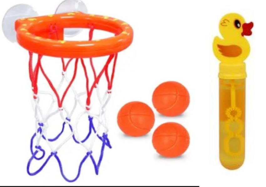 Baby Bath Time Basketball Toy plus Free Bubble Fun Duck