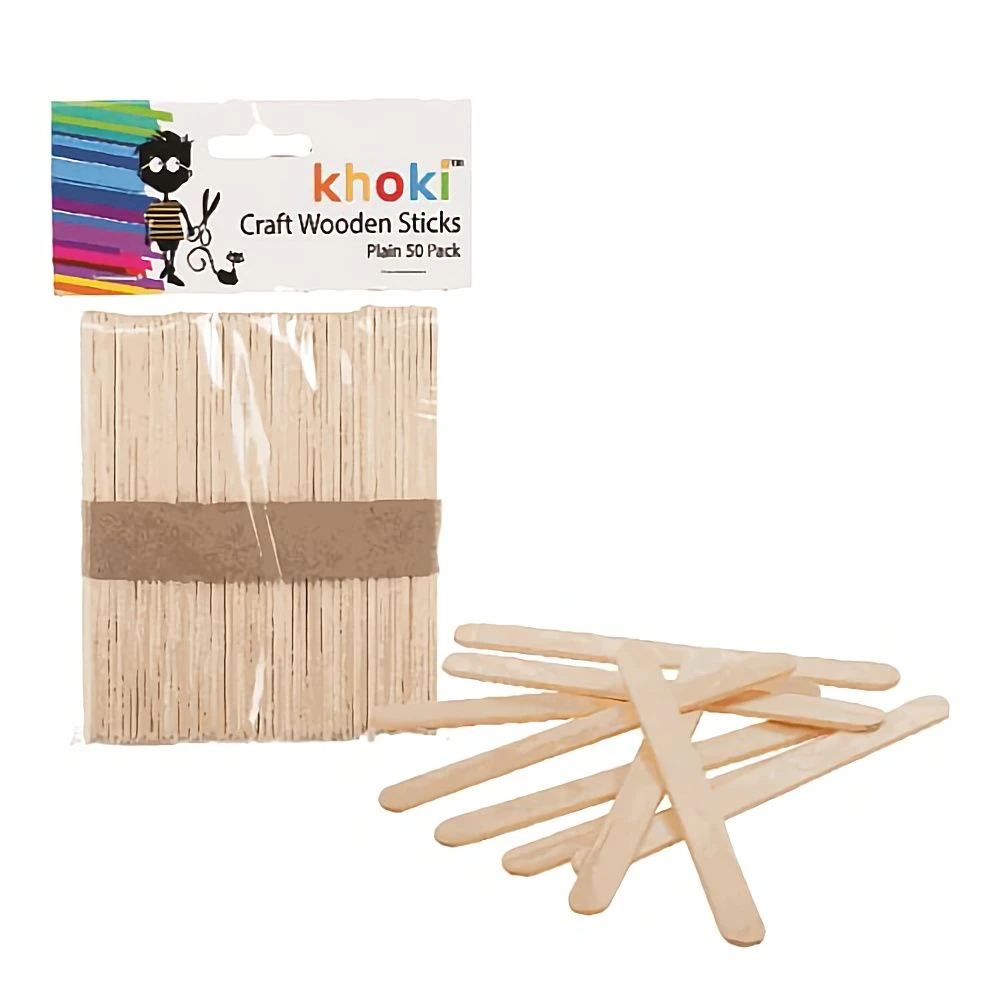 Bulk Pack x 12 Art+craft Wooden Lolly Sticks Plain 50 Piece Pack