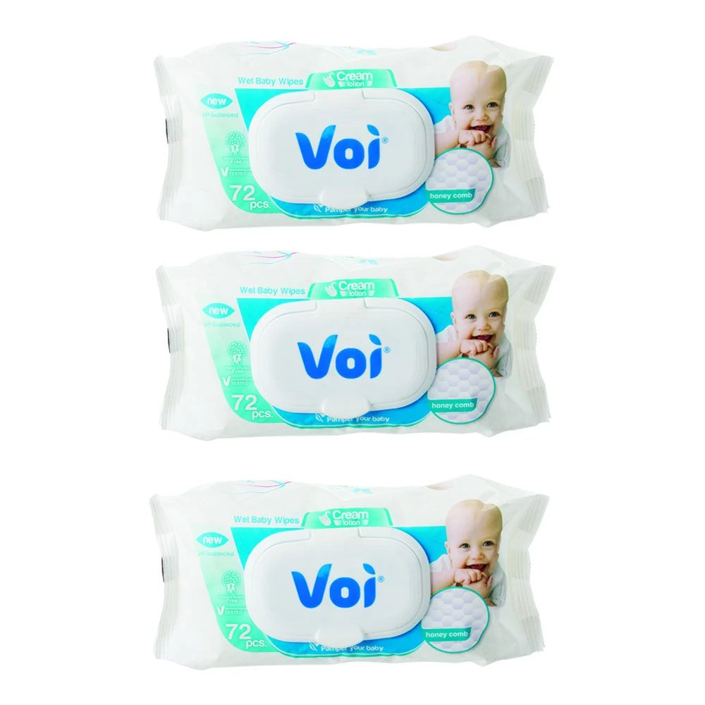 Voi Baby Wet Wipes - 3 Pack (72 Pieces)