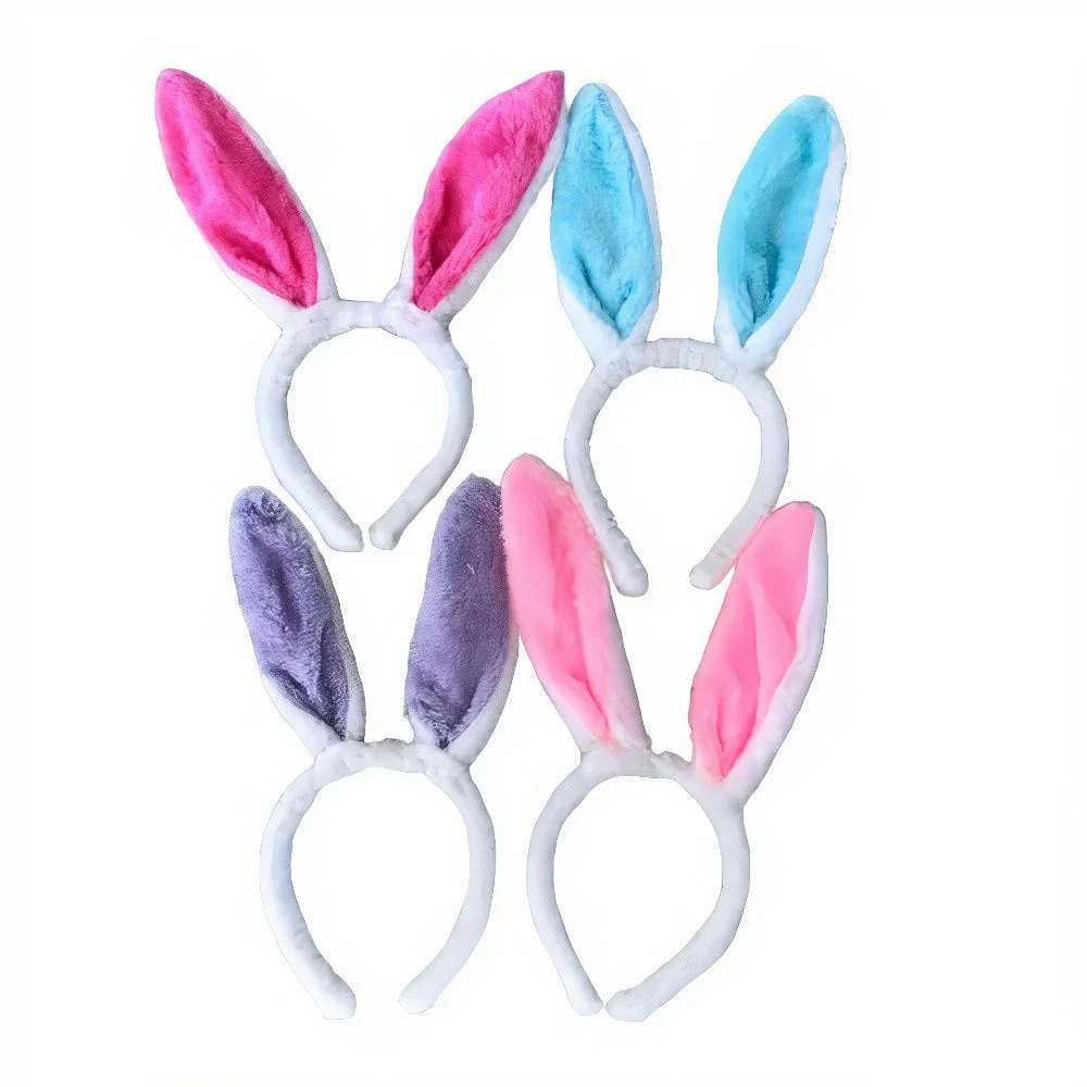 Bendable Bunny Rabbit Ears Head Bands - Alice Bands (Set of 4)