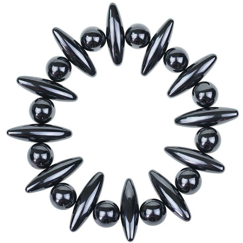 Black Magnetic Ferrite Magnets - Oval x 12 & Round x 12