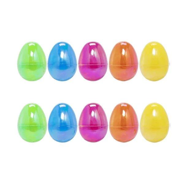 Plastic Fillable Large Easter Hunt Eggs 8cm - 10 Piece