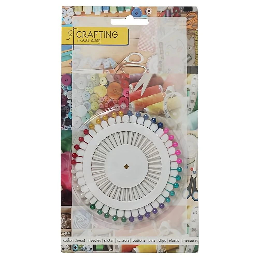Bulk Pack x 6 Haberdashery Sewing Pins Wheel Pearlised