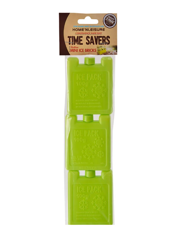 Non-Toxic Mini Lunch Box Ice Bricks - Green (Pack of 3)