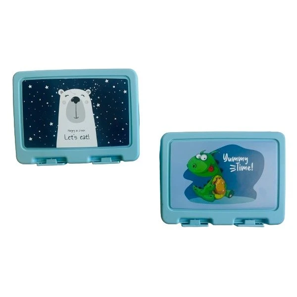 Kids School Lunch Box (2 Compartments) with Spoon/Fork (2 Piece)