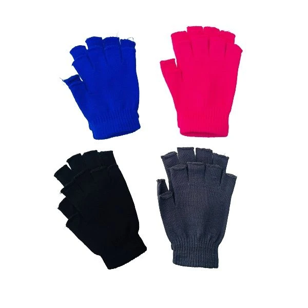 Kids/Young Adult Stretchy Winter Fingerless Gloves - Assorted (Set of 4)