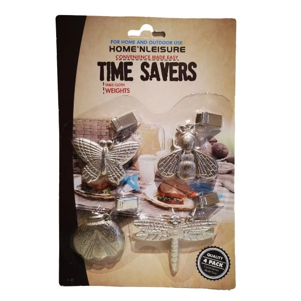 Table Cloth Weights / Clamps - 4 Piece (Flying Insects)