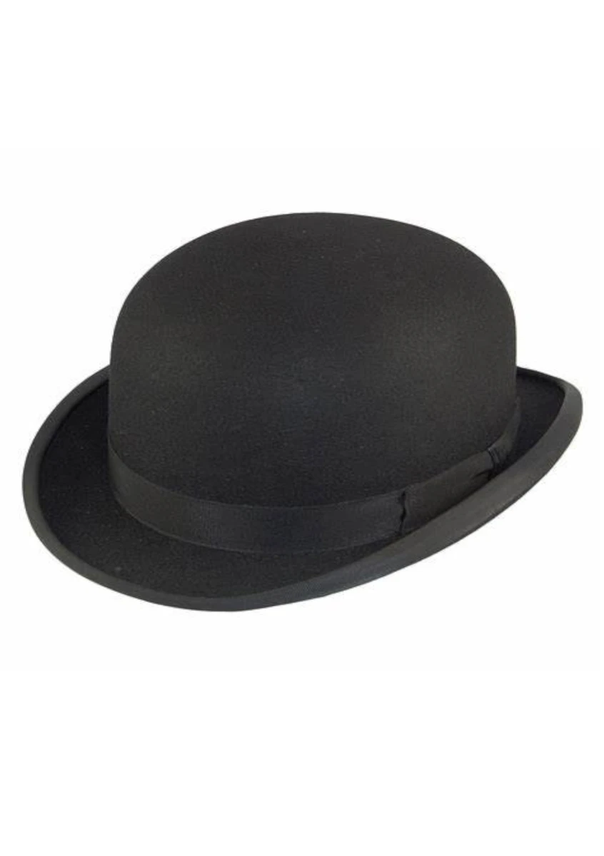 Black Bowler Hat Set of 2