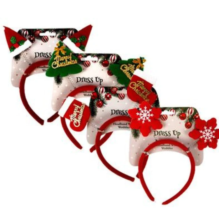 Bulk Pack Xmas dress up headband wobbler