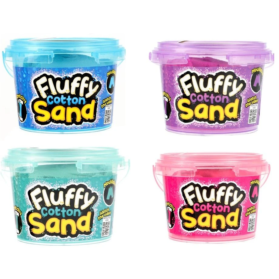 Fluffy Sand Buckets - Set of 4 - Assorted Colours