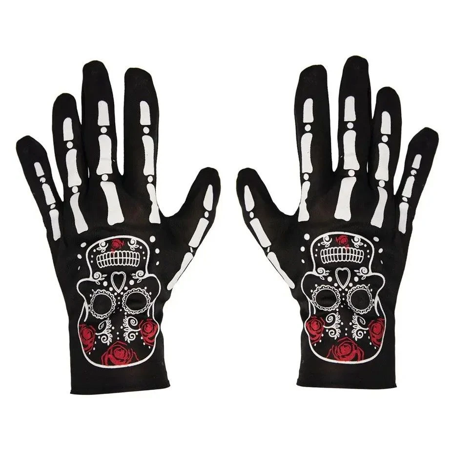 Day of the Dead - Sugar Skull Short Gloves
