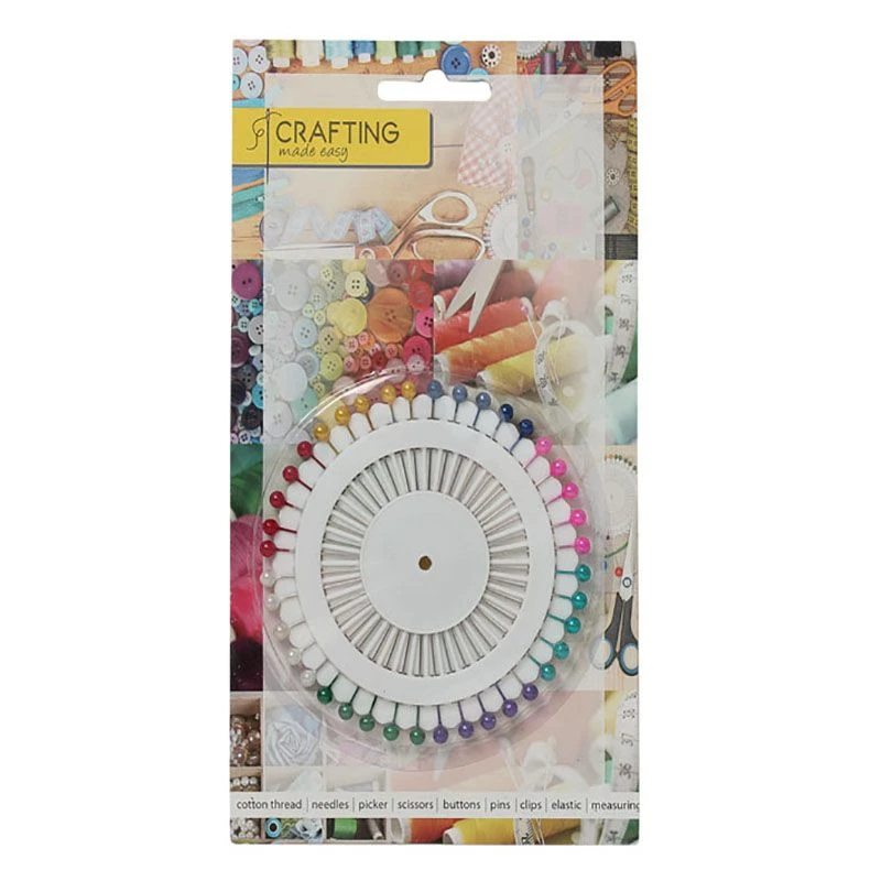 Bulk Pack x 2 Haberdashery Sewing Pins Wheel Pearlised