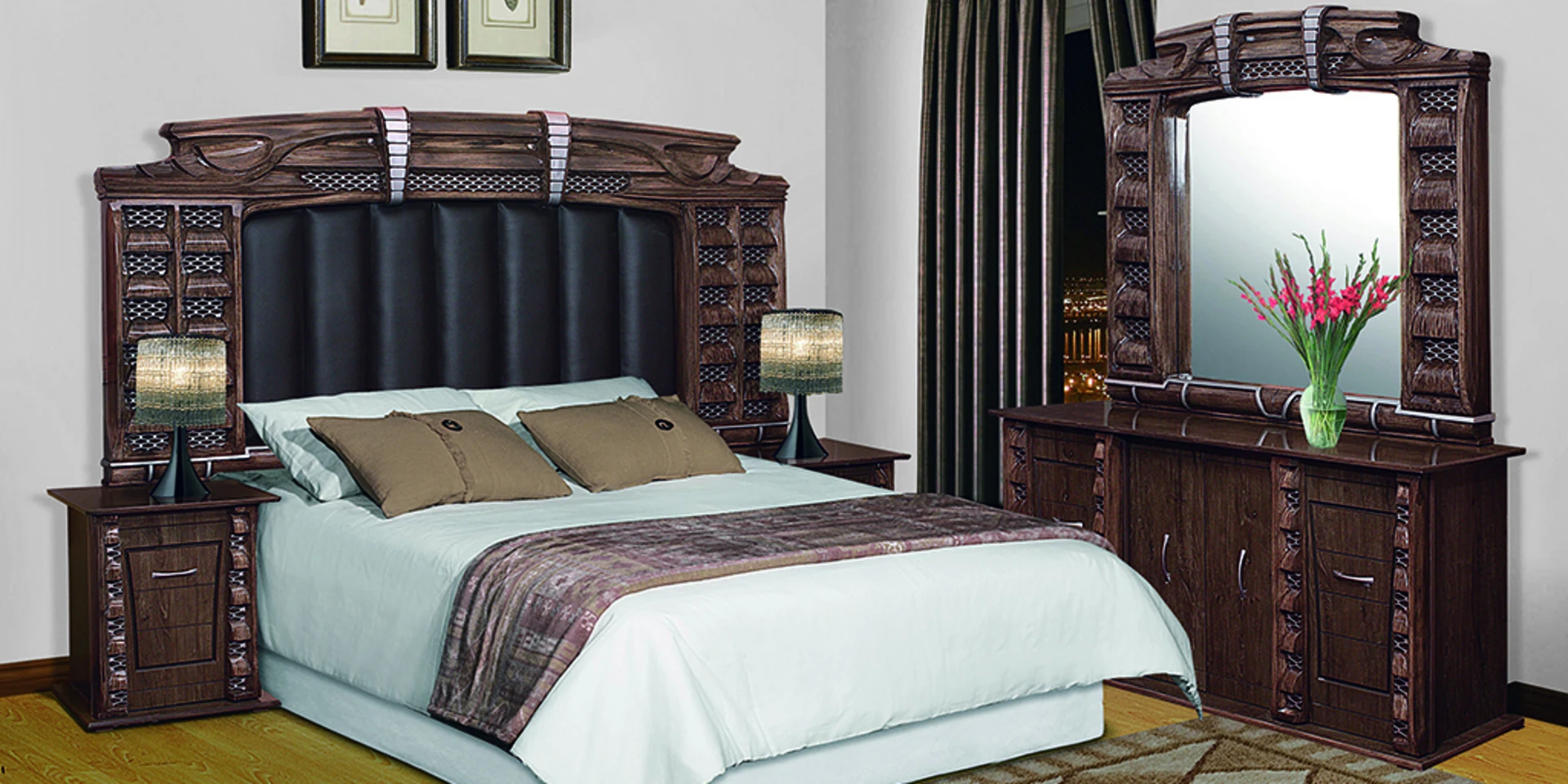 Corvette MK2 2 Piece Bedroom Suite, Brown