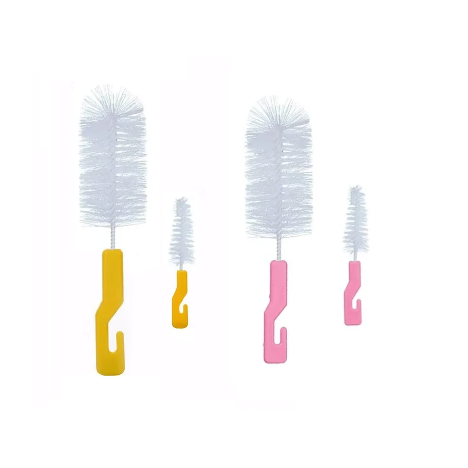 2 Sets of Baby Bottle Brushes With Teat Nipple Cleaners