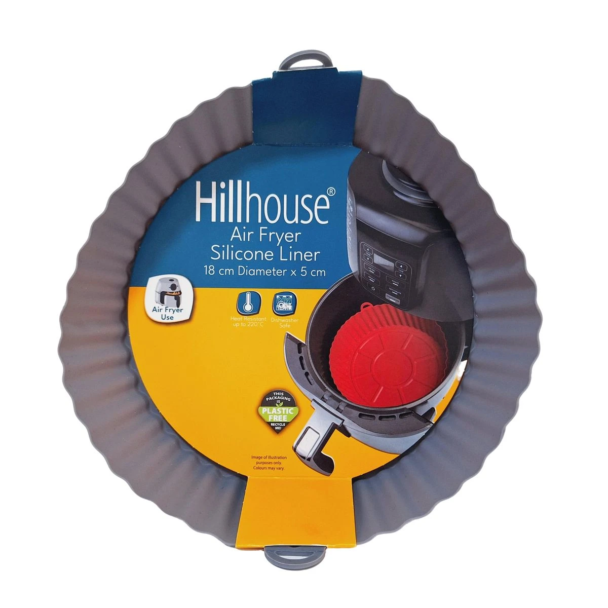 Hillhouse Silicone Liner Round (18cm) for Use in Air Fryer