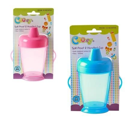 Bulk Pack 5 X Cooey Spill Proof Cup With Handles, BPA Free, 250ml