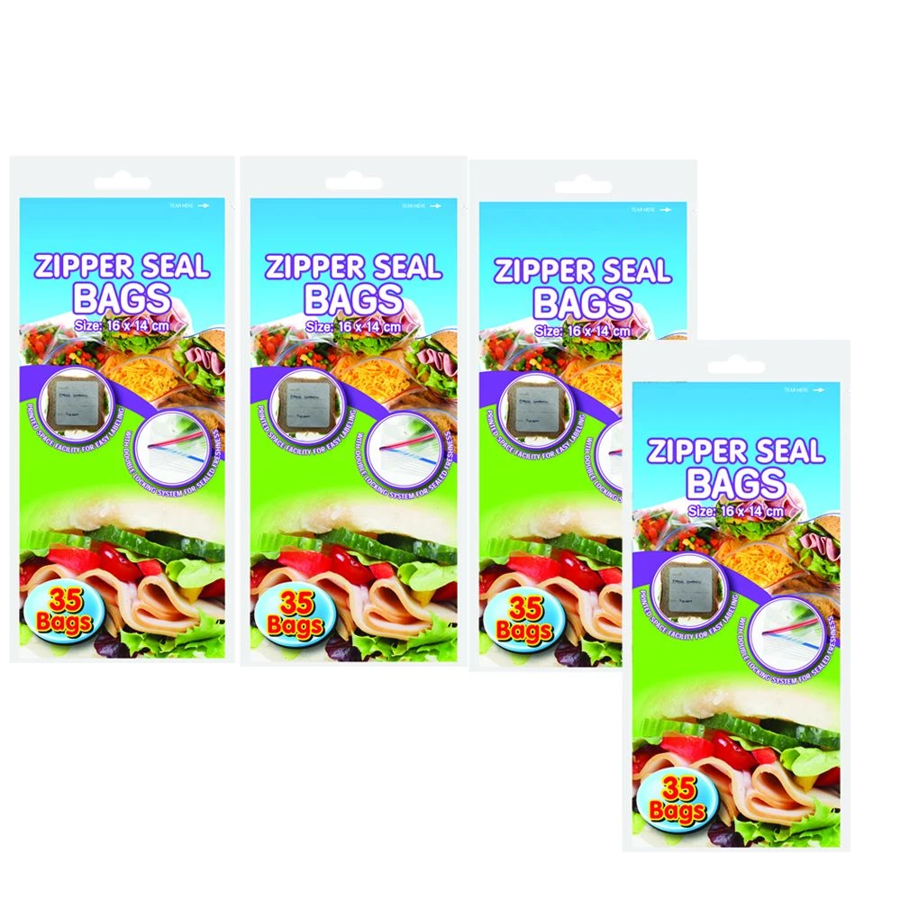 Zipper Seal Bags - Set of 4 (35 Per Pack)