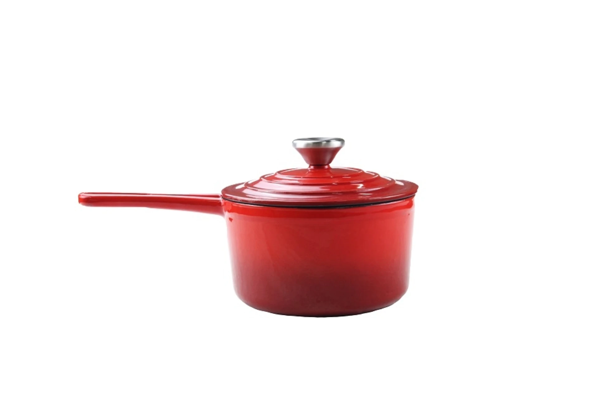 Aqua 17cm Round Enamel Cast Iron Casserole Red